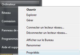 ordinateur propriétés vista
