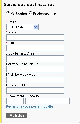 destinataire recommandé