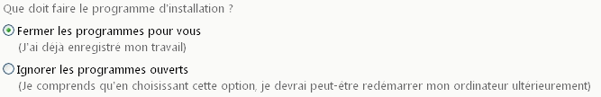 fermer internet explorer pour installation messenger